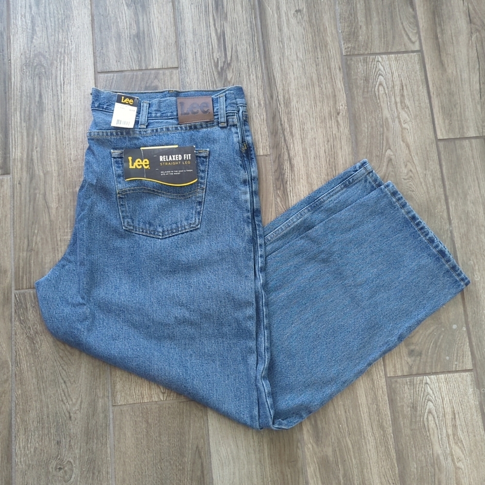 Lee Relaxed Fit Straight Leg Medium Wash Jeans Size 42 x 30